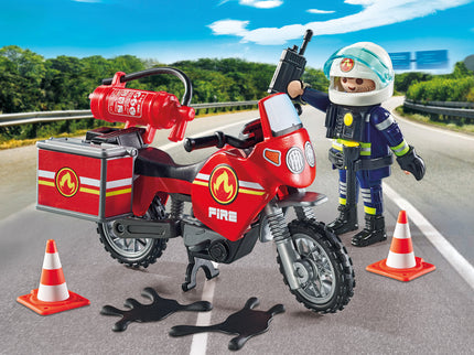 PLAYMOBIL ACTION HEROES Tulekahju mootorratas naftalekkega 71466