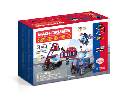 MAGFORMERS Magnetkonstruktori komplekt Politsei ja pääste, 26 osa