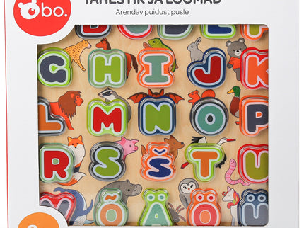 bo. arendav puidust pusle Tähestik ja loomad (eesti keeles)