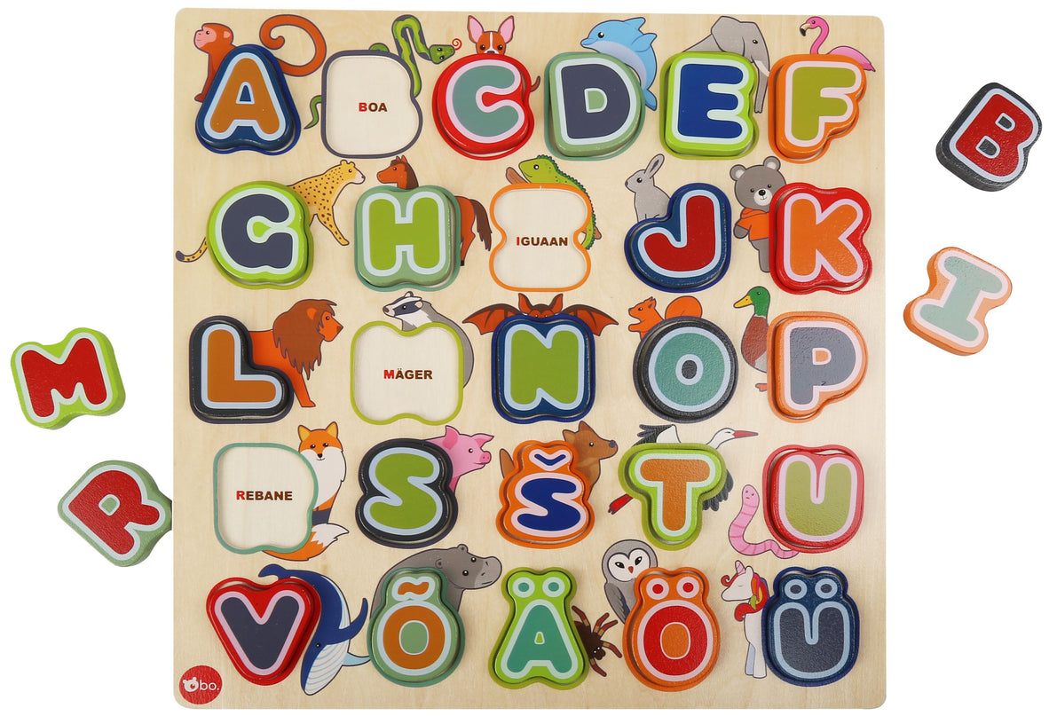 bo. arendav puidust pusle Tähestik ja loomad (eesti keeles)