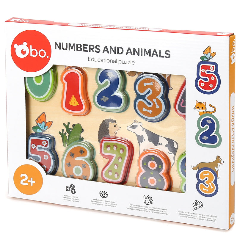 bo. Arendav puidust pusle Numbrid ja loomad