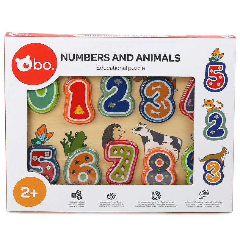 bo. Arendav puidust pusle Numbrid ja loomad