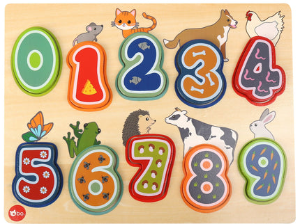 bo. Arendav puidust pusle Numbrid ja loomad