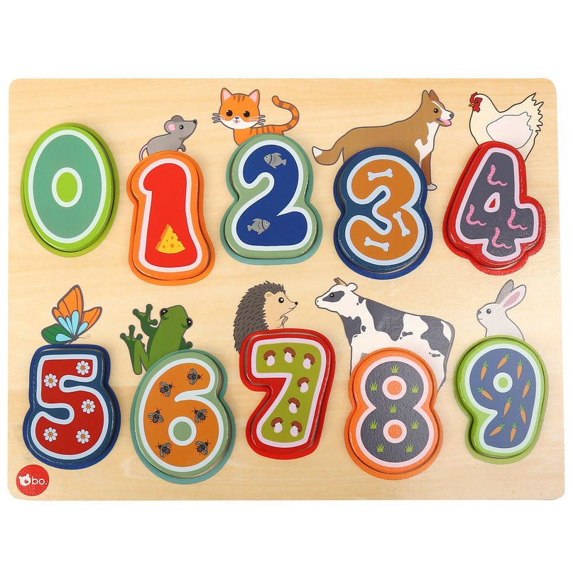 bo. Arendav puidust pusle Numbrid ja loomad