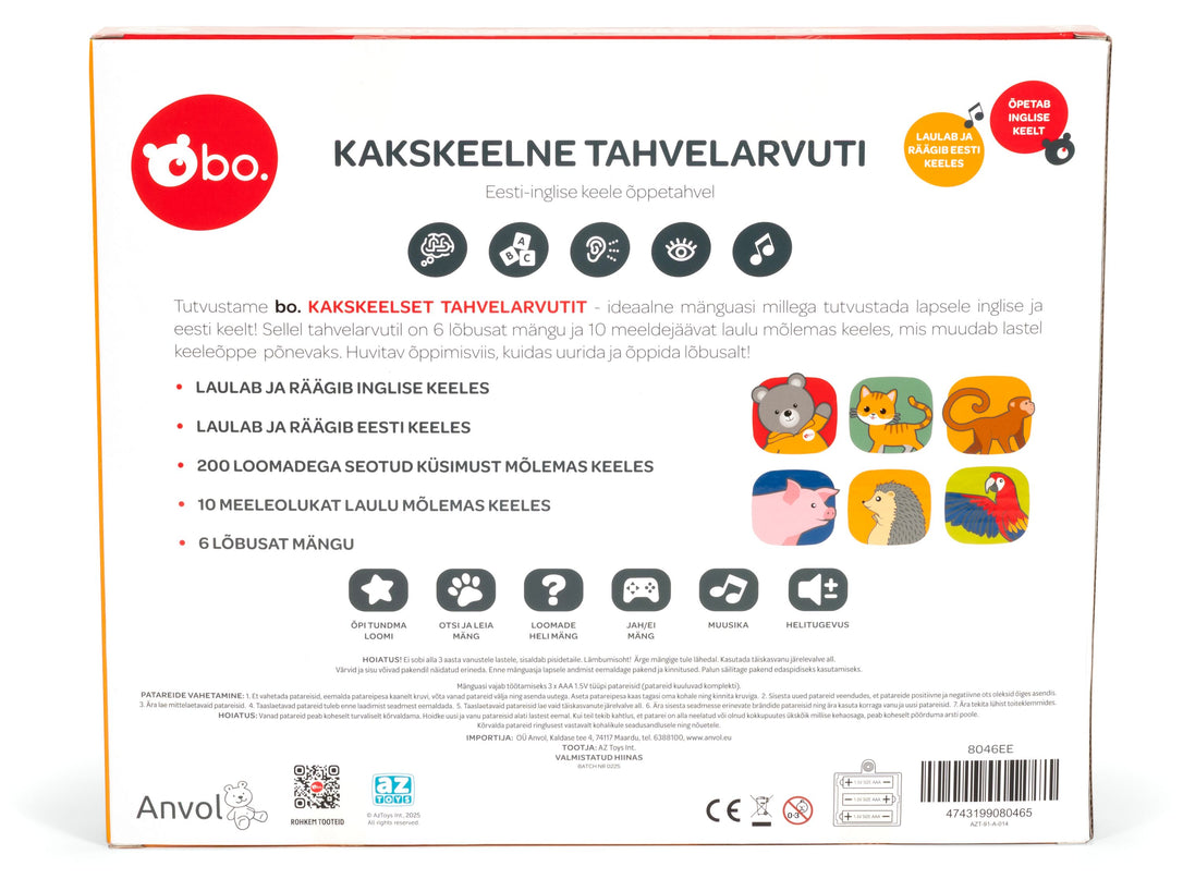 bo. Arendav Mänguasi - Kakskeelne Tahvelarvuti (eesti k.)