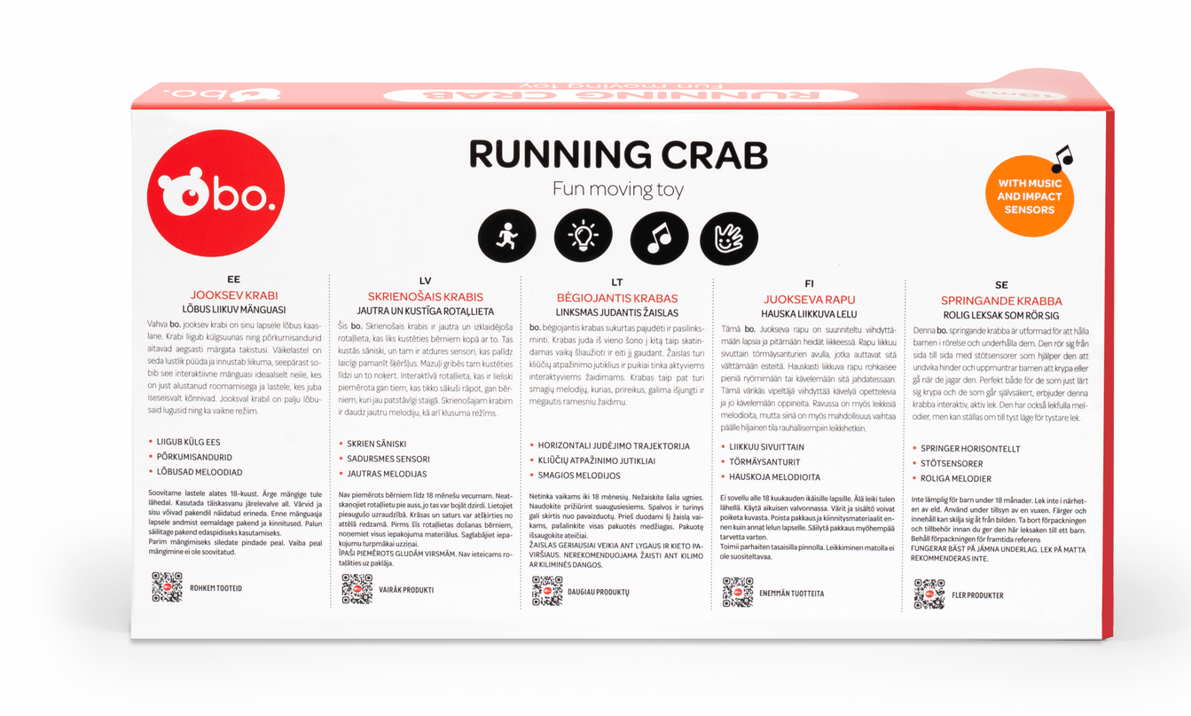 bo. Lõbus Liikuv Mänguasi - Jooksev Krabi