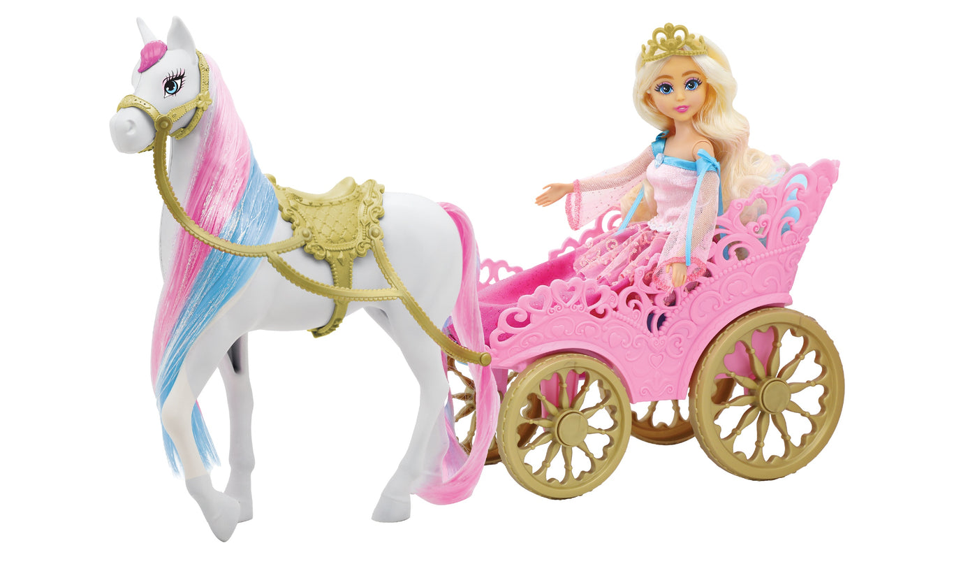 DREAMEEZ mängukomplekt Printsess Hobuse ja tõllaga