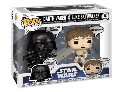 FUNKO POP! Vinüülfiguur: Star Wars - Darth Vader ja Luke Skywalker (ütlused), 2 tk pakis