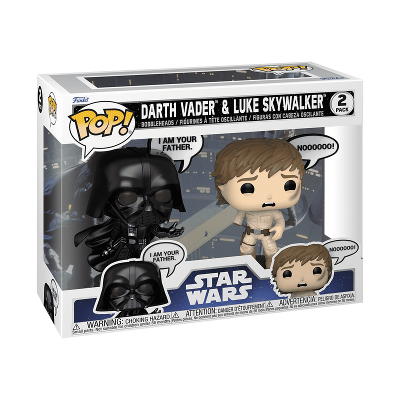 FUNKO POP! Vinüülfiguur: Star Wars - Darth Vader ja Luke Skywalker (ütlused), 2 tk pakis