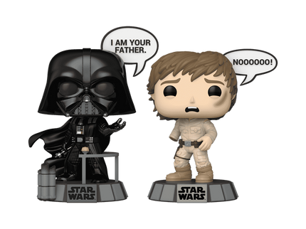 FUNKO POP! Vinüülfiguur: Star Wars - Darth Vader ja Luke Skywalker (ütlused), 2 tk pakis