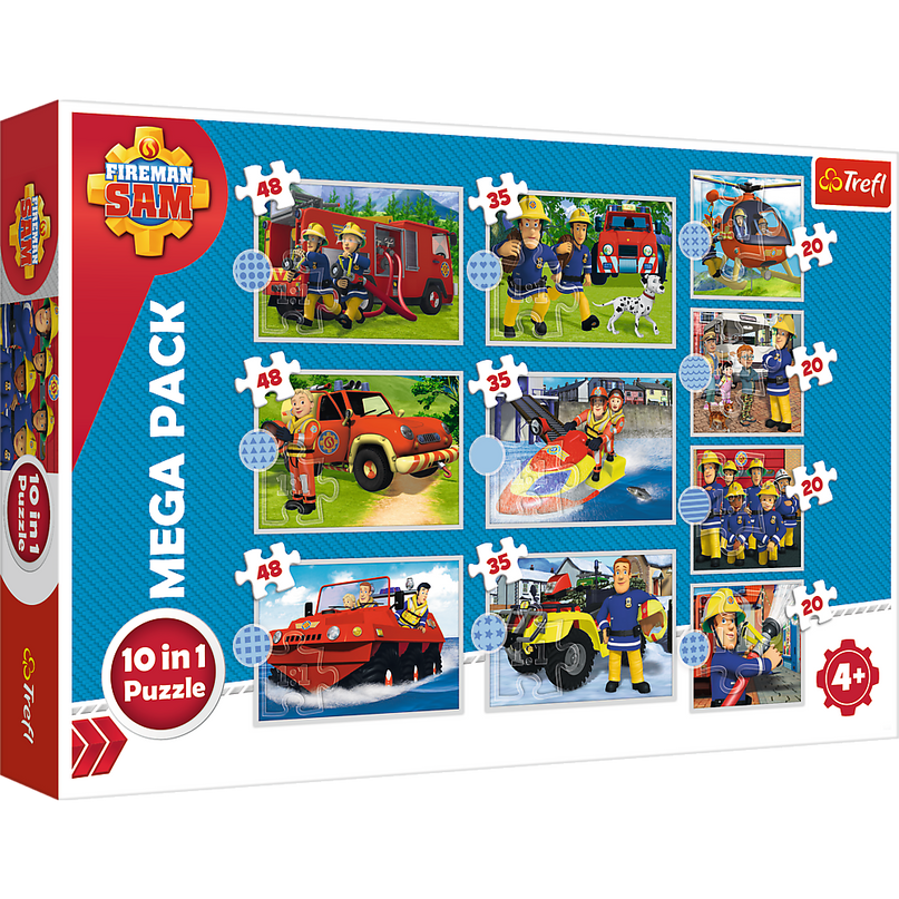 TREFL FIREMAN SAM Pusle komplekt, 10 tk, Tuletõrjuja Sam