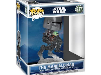 FUNKO POP! Rides DLX: Star Wars: Mandalorian & Grogu - The Mandalorian w/Grogu in Imperial Remnant AT-RT