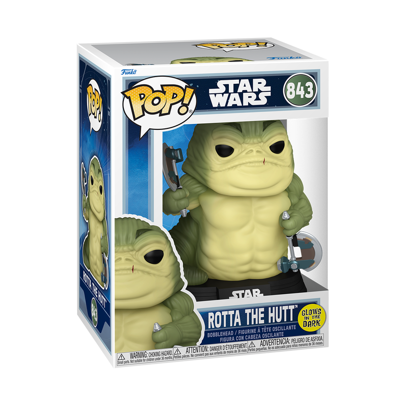 FUNKO POP! Vinyl figuur: Star Wars: Mandalorian & Grogu - Rotta the Hutt (Glow)