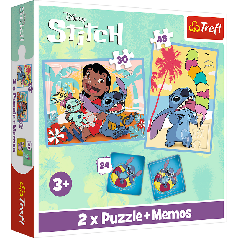 TREFL DISNEY STITCH Pusle ja memo komplekt 30+48+M24