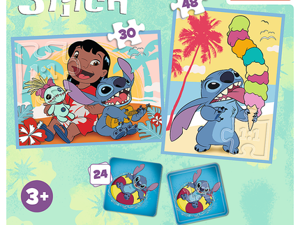 TREFL DISNEY STITCH Pusle ja memo komplekt 30+48+M24