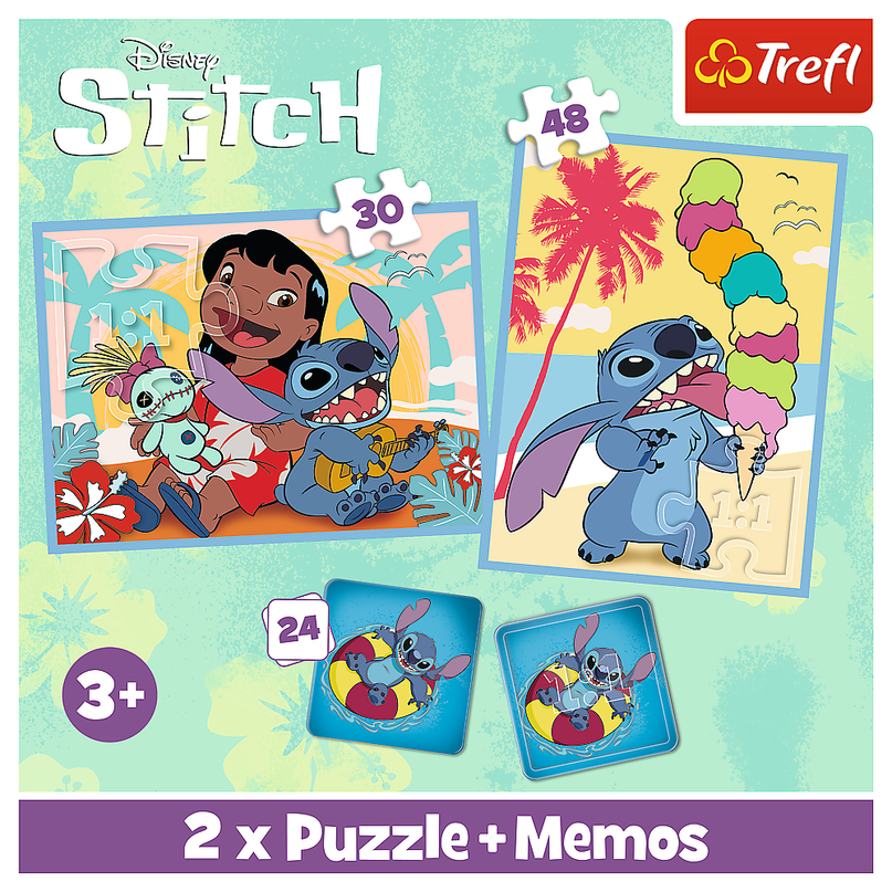 TREFL DISNEY STITCH Pusle ja memo komplekt 30+48+M24