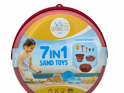 COMPACTOYS Mängukomplekt ämber liivakasti tarvikutega 7 in 1, punane