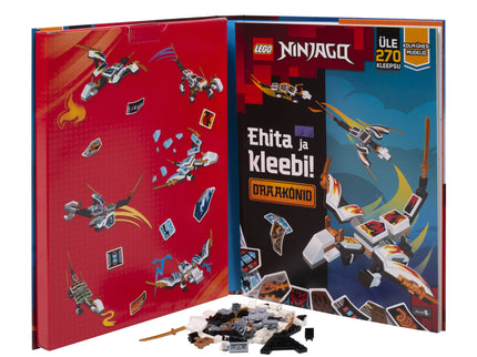 LEGO NINJAGO Tegevusraamat "Ehita ja kleebi! Draakonid" (eesti keeles)