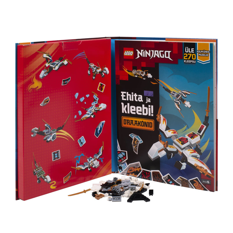 LEGO NINJAGO Tegevusraamat "Ehita ja kleebi! Draakonid" (eesti keeles)