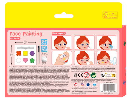 AVENIR Näomaalingute komplekt šabloonidega