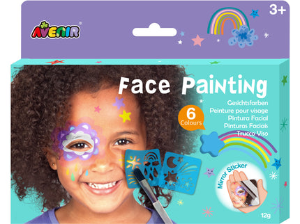 AVENIR Näomaalingute komplekt šabloonidega