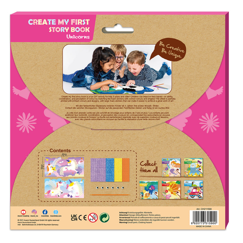 AVENIR Kraapimismäng Looge oma esimene juturaamat: Mosaiik lastele - Ükssarvikud