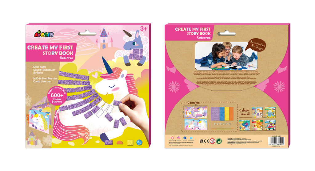 AVENIR Kraapimismäng Looge oma esimene juturaamat: Mosaiik lastele - Ükssarvikud