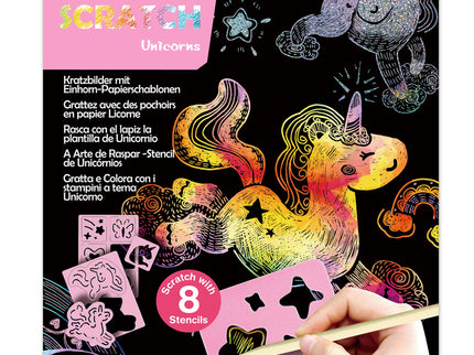 AVENIR Kraapimiskomplekt šablooniga Ükssarvikud