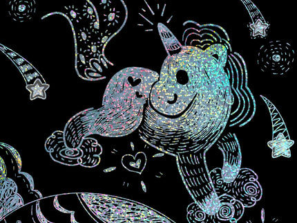 AVENIR Kraapimiskomplekt šablooniga Ükssarvikud