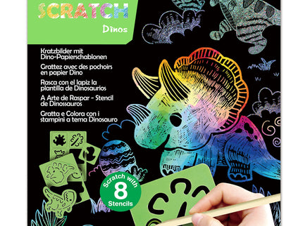 AVENIR Kraapimiskomplekt šablooniga Dinosaurused