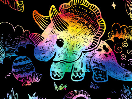 AVENIR Kraapimiskomplekt šablooniga Dinosaurused