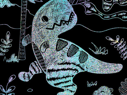 AVENIR Kraapimiskomplekt šablooniga Dinosaurused