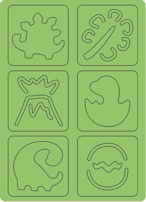 AVENIR Kraapimiskomplekt šablooniga Dinosaurused