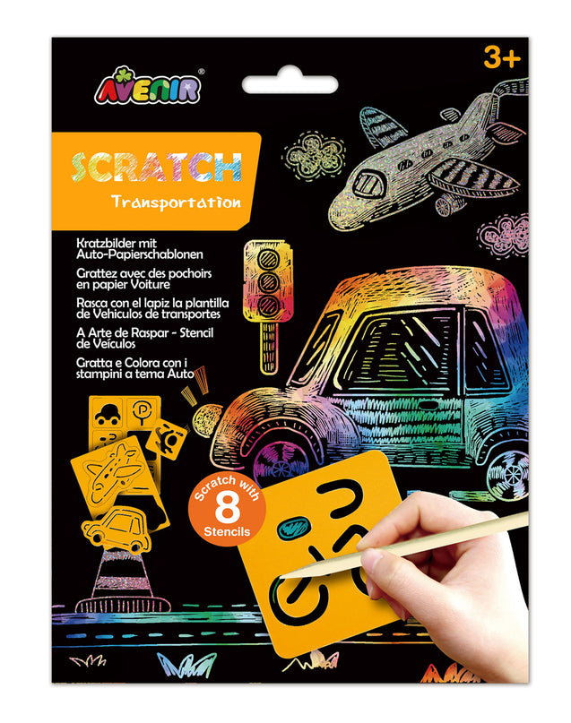 AVENIR Kraapimiskomplekt šablooniga Transport