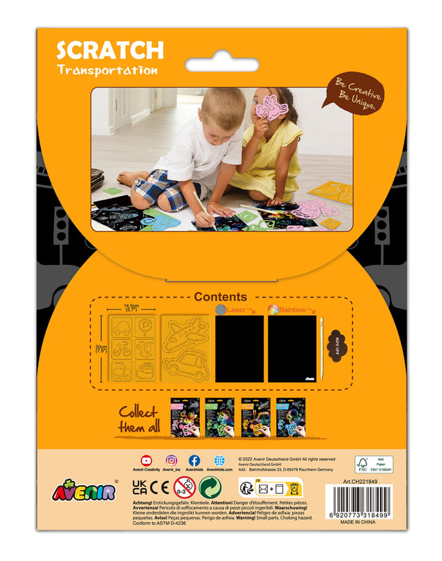 AVENIR Kraapimiskomplekt šablooniga Transport