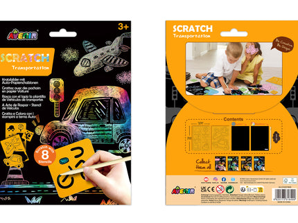 AVENIR Kraapimiskomplekt šablooniga Transport