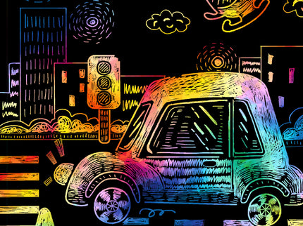 AVENIR Kraapimiskomplekt šablooniga Transport