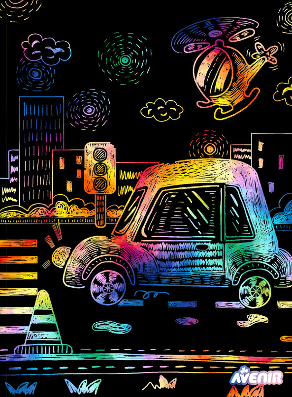 AVENIR Kraapimiskomplekt šablooniga Transport