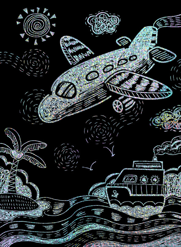 AVENIR Kraapimiskomplekt šablooniga Transport