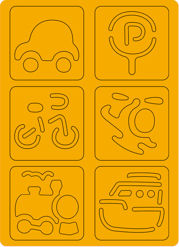 AVENIR Kraapimiskomplekt šablooniga Transport