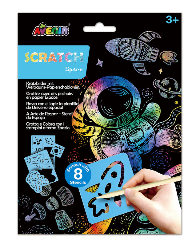 AVENIR Kraapimiskomplekt šablooniga Kosmos