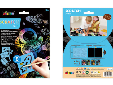 AVENIR Kraapimiskomplekt šablooniga Kosmos