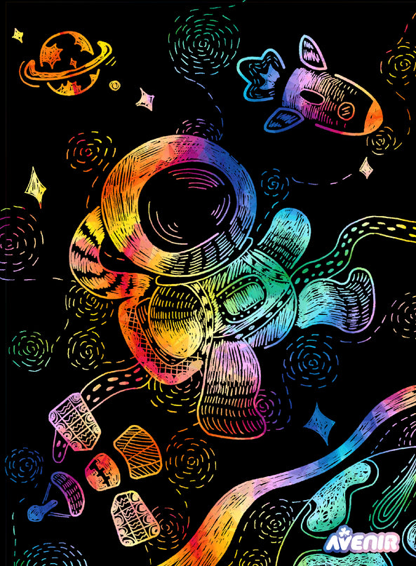 AVENIR Kraapimiskomplekt šablooniga Kosmos