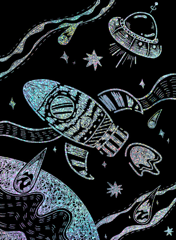 AVENIR Kraapimiskomplekt šablooniga Kosmos