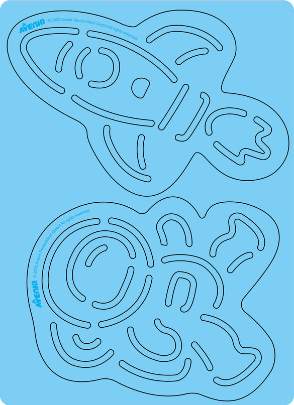 AVENIR Kraapimiskomplekt šablooniga Kosmos