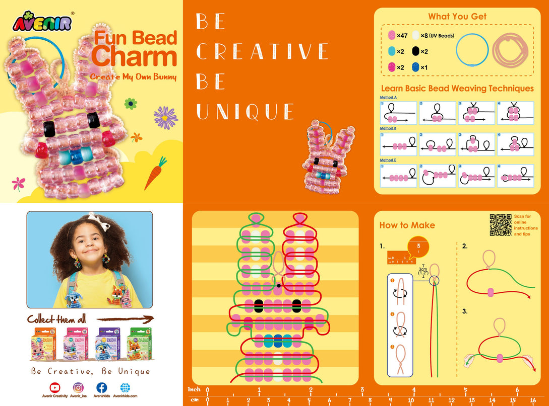 AVENIR Lõbus helmestega ripats: looge omaenda jänku