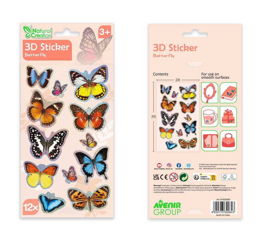 AVENIR 3D kleepsud Liblikad