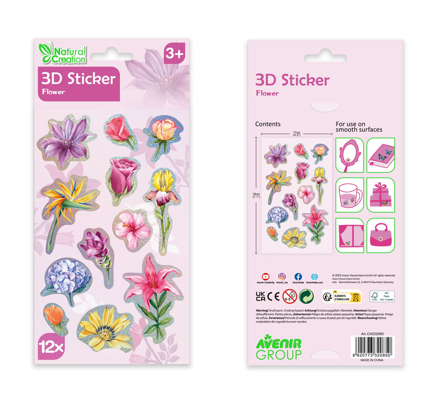 AVENIR 3D kleepsud Lilled