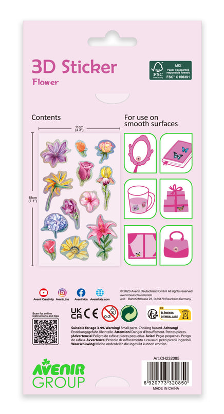 AVENIR 3D kleepsud Lilled