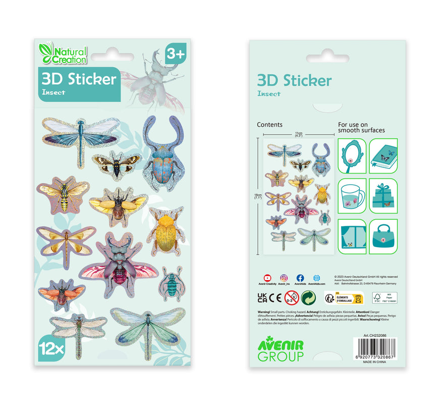 AVENIR 3D kleepsud Putukad
